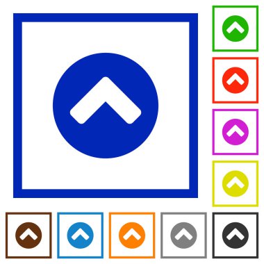 Chevron düz renk simgeleri beyaz arka plan üzerinde kare kare