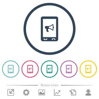 Hareket eden yüksek sesle okuma düz renk simgeleri yuvarlak özetliyor. 6 bonus simgeler dahil.