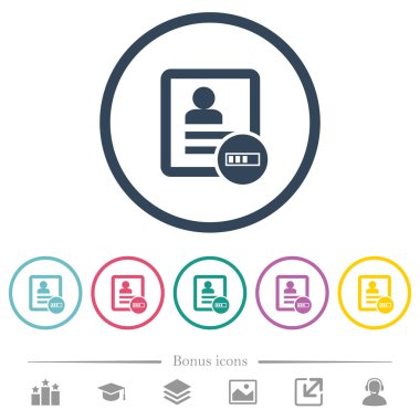 Yuvarlak özetliyor devam eden düz renk simgeleri başvurun. 6 bonus simgeler dahil.