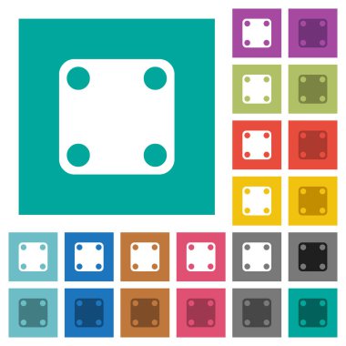 Domino dört çok düz simgeler düz kare arka plan üzerinde renkli. Beyaz ve koyu kutsal kişilerin resmi varyasyon hover veya etkin efektleri dahil.