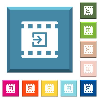 Modaya uygun çeşitli renklerde ucu keskin kare düğmelerdeki film beyaz simgeleri ithalat