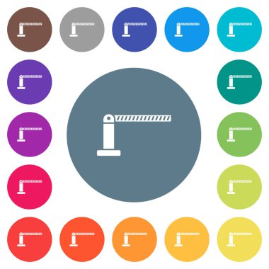 Kapalı bariyer düz beyaz simgeleri yuvarlak renkli arka planlar. 17 arka plan renk değişimleri dahil.