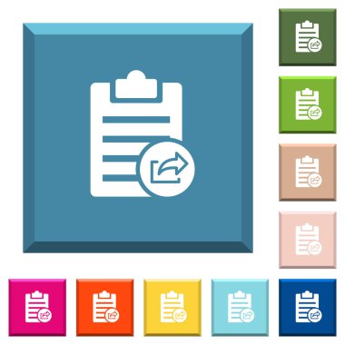 Not beyaz simgeleri çeşitli moda renklerde ucu keskin kare düğmeleri dışa aktarma