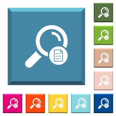 Modaya uygun çeşitli renklerde ucu keskin kare düğmeleri beyaz simgeler arama detayları