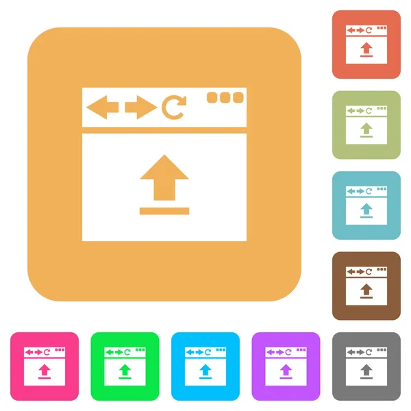 Navigateur Télécharger Des Icônes Plates Sur Des Milieux Couleur Vives — Image vectorielle