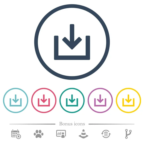 Icons Mit Flachen Farben Runden Umrissen Importieren Bonussymbole Enthalten — Stockvektor