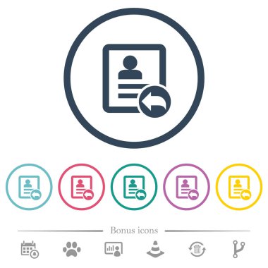 Yuvarlak özetliyor kişi düz renk simgeleri yanıt. 6 bonus simgeler dahil.