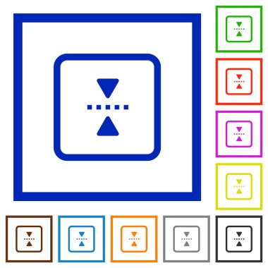 ayna nesnenin etrafında kare kare beyaz arka plan üzerinde yatay eksen düz renk simgeleri