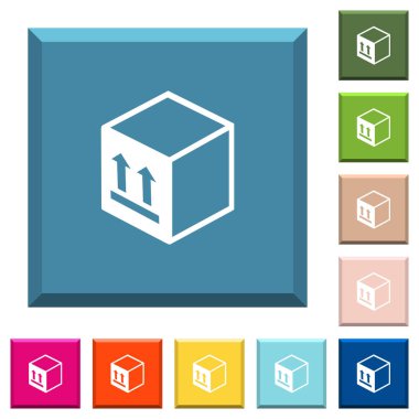 Tek paket beyaz simgeleri çeşitli moda renklerde ucu keskin kare düğmeleri