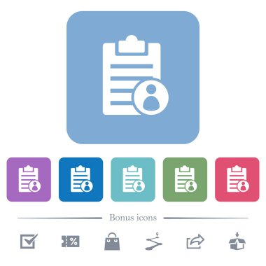 Not sahibi beyaz düz simgeler renk üzerinde kare arka planlar yuvarlanır. 6 bonus simgeler dahil