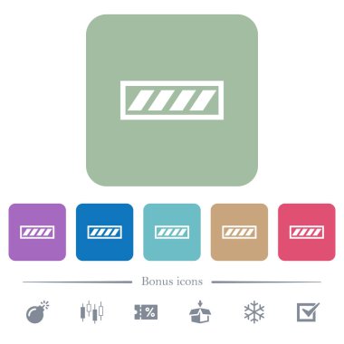 İlerleme çubuğu renk beyaz düz simgeleri kare arka planlar yuvarlanır. 6 bonus simgeler dahil