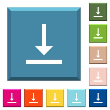 Dikey hizalama alt beyaz simgeleri çeşitli moda renklerde ucu keskin kare düğmeleri