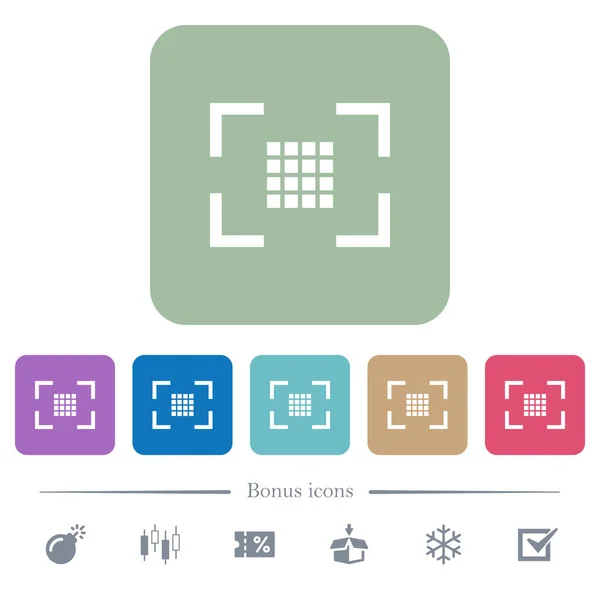 Sensor Cameramontages Witte Platte Pictogrammen Vierkante Achtergrond Kleur Afgerond Bonus — Stockvector