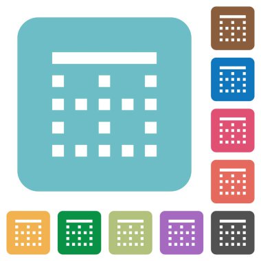 Üst kenarlık beyaz düz simgeler renk üzerinde yuvarlak kare arka planlar