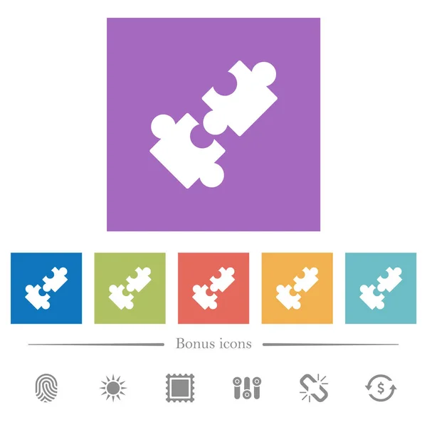 Cooperação Plana Ícones Brancos Fundos Quadrados Ícones Bônus Incluídos — Vetor de Stock
