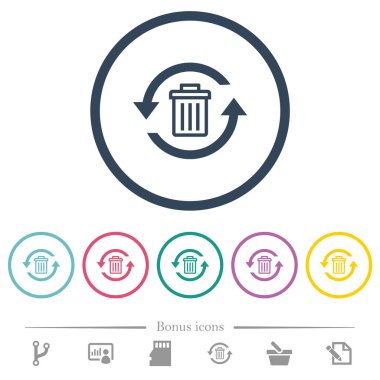 Düz renk simgeleri yuvarlak özetliyor undelete. 6 bonus simgeler dahil.