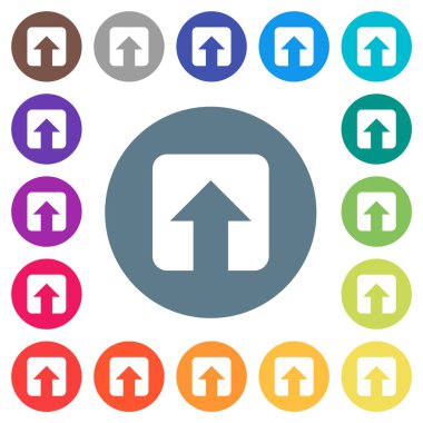 Yuvarlak renkli arka planlar üzerinde düz beyaz simgeleri yükleyin. 17 arka plan renk değişimleri dahil.