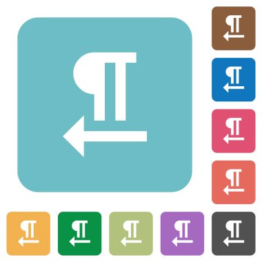 Şu sol metin yönü için renk beyaz düz simgeleri kare arka planlar yuvarlanır.