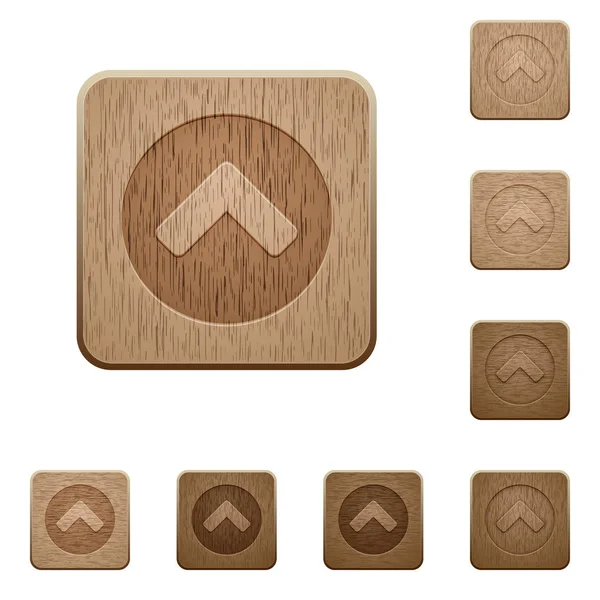 Chevron Rounded Square Carved Wooden Button Styles — Stock Vector