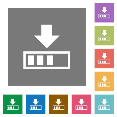 Devam download kare düz simgeler