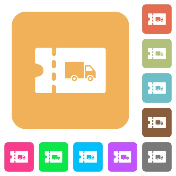 Transporte cupón de descuento redondeado cuadrados iconos planos — Vector de stock