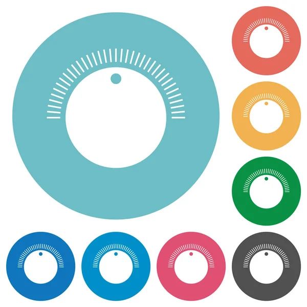 Yuvarlak basit birim denetim düz beyaz simgeler üzerinde renkli arka planlar