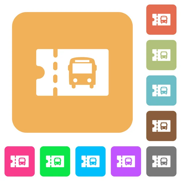 Transportu Publicznego Zniżki Kupon Płaskie Ikony Zaokrąglony Kwadrat Żywy Kolor — Wektor stockowy