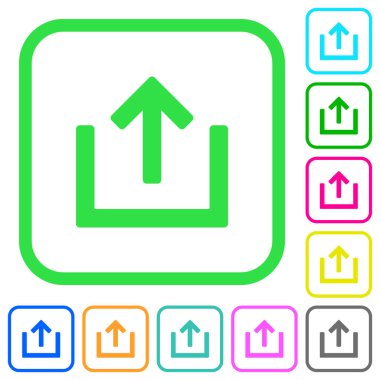 Beyaz arka plan üzerinde eğik kenarlık öğesi canlı renkli düz simgeleri verme