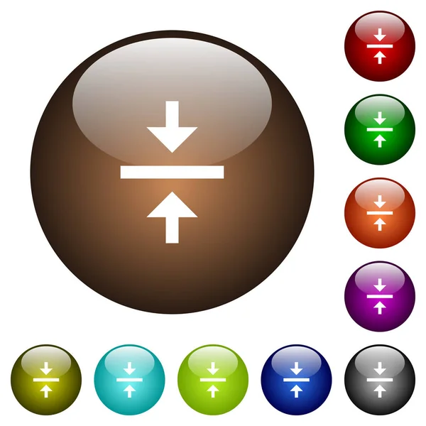 Iconos Blancos Centrales Alineados Verticalmente Botones Vidrio Color Redondo — Archivo Imágenes Vectoriales