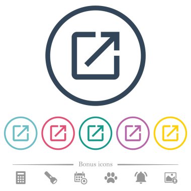 Açık içinde yeni pencere düz renk simgeleri yuvarlak özetliyor. 6 bonus simgeler dahil.