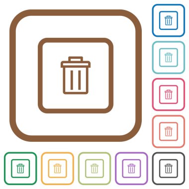 Nesne basit simgeler renk yuvarlak kare kare beyaz arka plan üzerinde silme