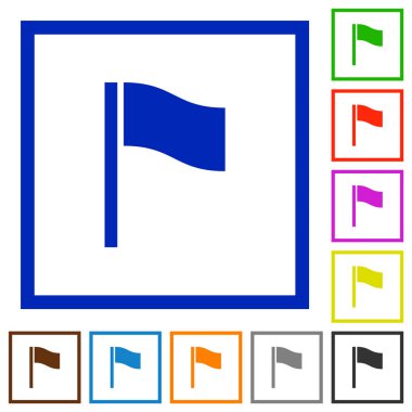 Kare kare beyaz arka plan üzerinde düz renk simgeleri bayrak