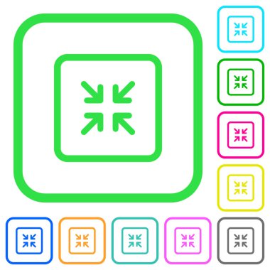 Beyaz arka plan üzerinde eğri sınırları nesne canlı renkli düz Simgeleri küçültmek