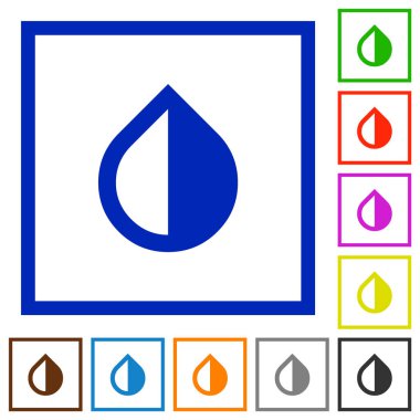 Renk düz renk simgeleri kare kare beyaz arka plan üzerinde ters çevir