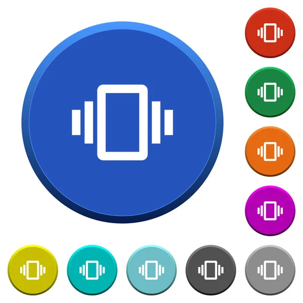 Δόνηση Smartphone Στρογγυλή Λοξότμητη Κουμπιά Χρώμα Λείες Επιφάνειες Και Επίπεδη — Διανυσματικό Αρχείο