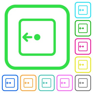 Nesnenin sol canlı renkli düz simgeler eğri sınırları içinde beyaz zemin üzerine taşıyın.