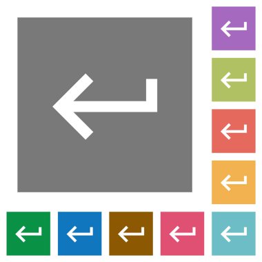 Klavye dönmek düz simgeler basit renkli kare arka planlar üzerinde