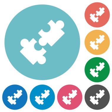 Yuvarlak renkli arka planlar üzerinde işbirliği düz beyaz simgeler