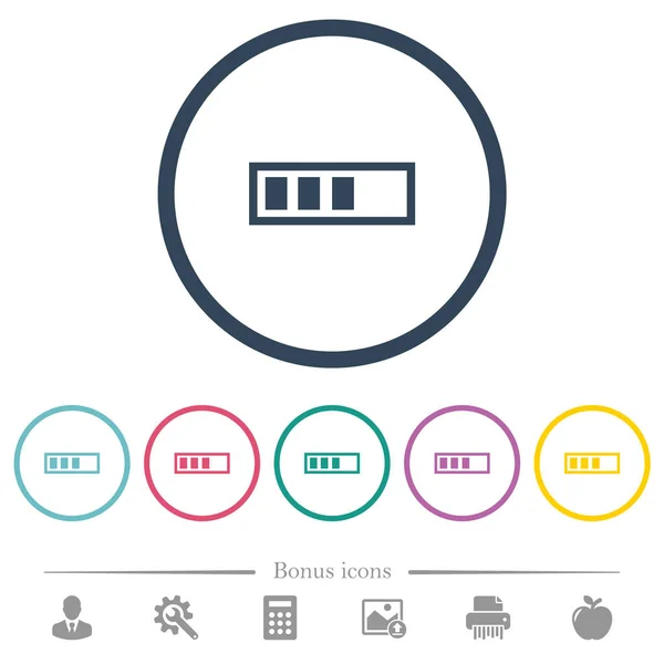丸いアウトラインの Progressbar フラット カラー アイコン ボーナス アイコンが含まれて — ストックベクタ