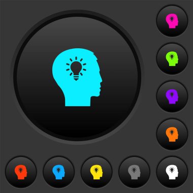 Fikir karanlık tuşlar ile koyu gri arka plan üzerinde canlı renkler kutsal kişilerin resmi