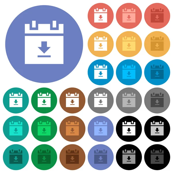 Descargar Datos Programación Iconos Planos Multicolores Fondos Redondos Incluye Variaciones — Vector de stock