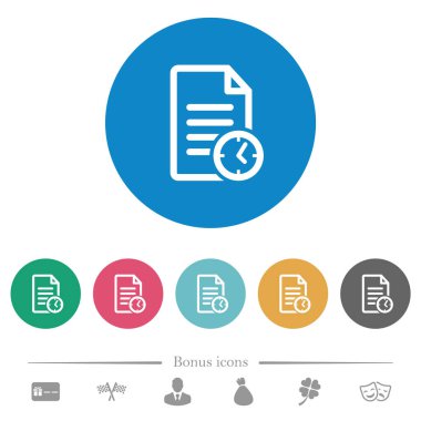 Belge son zaman düz beyaz simgeler yuvarlak renkli arka planlar üzerinde değişiklik. 6 bonus simgeler dahil.