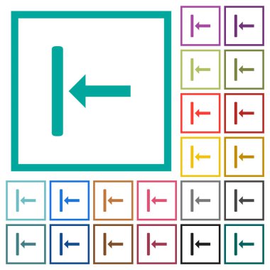 Beyaz arka plan üzerinde çeyreği çerçevelerle sol düz renk simgeleri Hizala