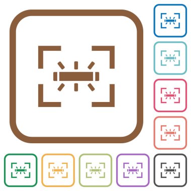 kare kare beyaz arka plan üzerinde renkli kamera beyaz dengesi floresan modu basit simgeler yuvarlak