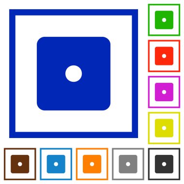 Bir kare kare beyaz arka plan üzerinde düz renk simgeleri zar