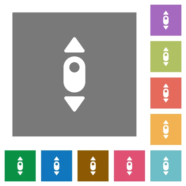 Blättern Sie Flache Symbole Auf Einfachen Quadratischen Farbhintergründen Hoch — Stockvektor