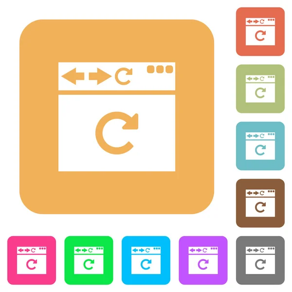 Navigateur Recharger Des Icônes Plates Sur Des Milieux Carrés Arrondis — Image vectorielle