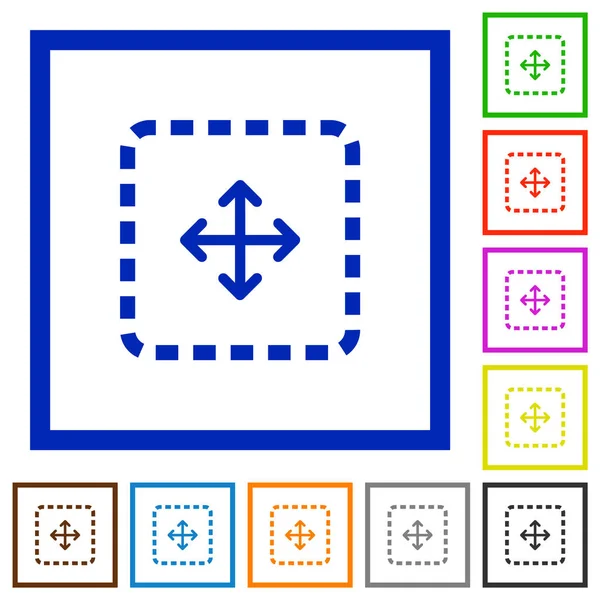 Objekt Flache Farbsymbole Quadratischen Rahmen Auf Weißem Hintergrund Ziehen — Stockvektor