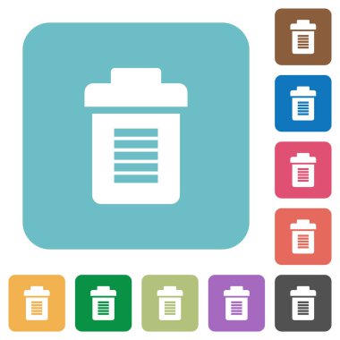 Kare arka planlar renk üzerinde tam çöp beyaz düz simgeler yuvarlak