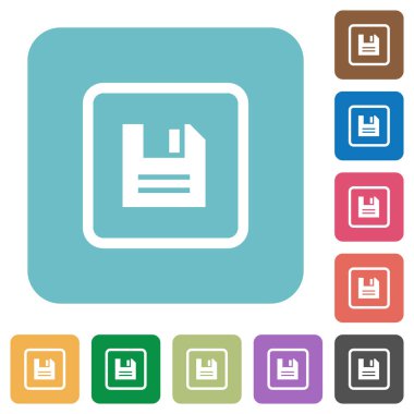 Nesne renk beyaz düz simgeleri yuvarlak kare arka planlar